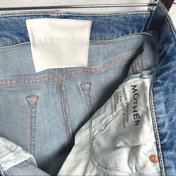 MOTHER High-Waist Frayed Embroidered Skirt - Picture 5 of 8